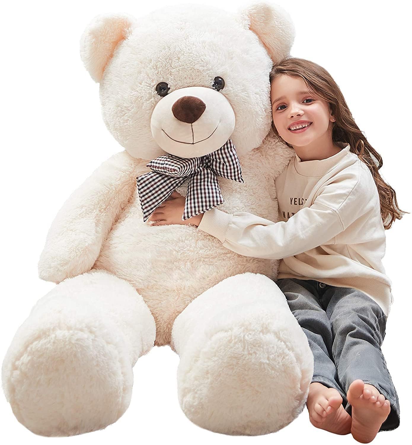 51 inch Big Teddy Bear Cute Giant Stuffed Animals Soft Plush Toy for Girlfriend Kids for Birthday Christmas Valentine's Day