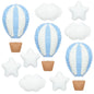 Poen 10 Pcs Star Hot Air Balloon and Cloud Nursery Decor Western Wall Decor for Bedroom Mini Felt Clouds Stars Hot Air Balloon Nursery Felt Wall for Kids Baby Bedroom(Khaki)