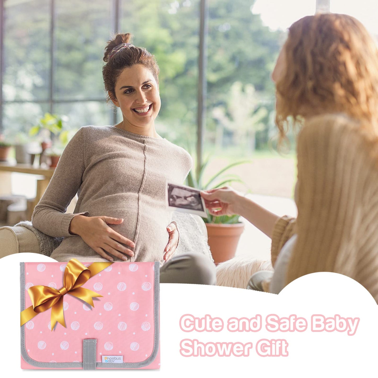 Baby Portable Changing Pad Travel - Waterproof Compact Diaper Changing Mat with Built-in Pillow - Lightweight & Foldable Changing Station, Newborn Shower Gifts