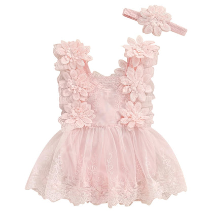 Mubineo Baby Girl Summer Clothes Lace Romper Skirt Dress Princess Outfits Sleeveless Flower Newborn Outfit