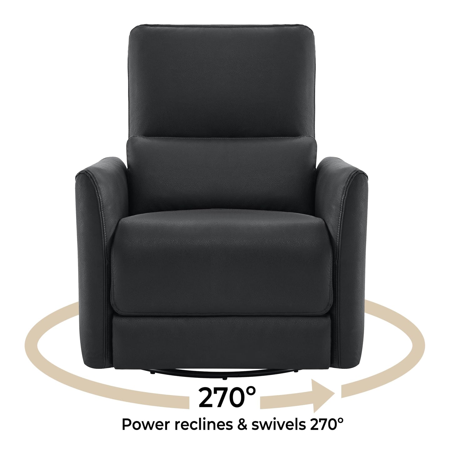 CHITA Power Recliner Chair Swivel Glider, FSC Certified Upholstered Living Room Nursery Reclining Sofa Chair with Lumbar Support, Linen