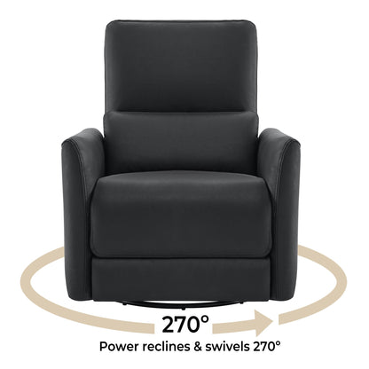 CHITA Power Recliner Chair Swivel Glider, FSC Certified Upholstered Living Room Nursery Reclining Sofa Chair with Lumbar Support, Linen