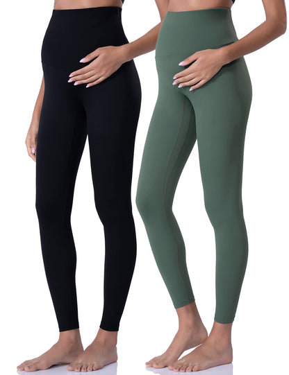 POSHDIVAH Women's Maternity Leggings Over The Belly Pregnancy Yoga Pants Active Wear Workout Leggings