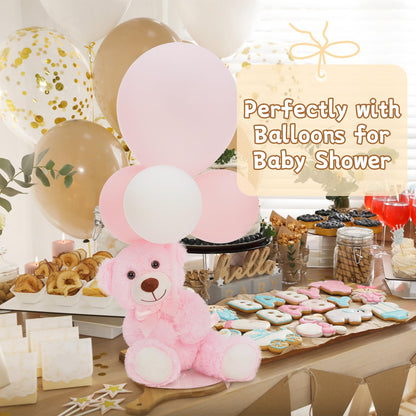 MorisMos 6Pcs Teddy Bears Bulk Baby Shower, 14inch Cute Teddy Bear Stuffed Animals Plush, Small Stuffed Bears on Centerpiece Baby Shower, White