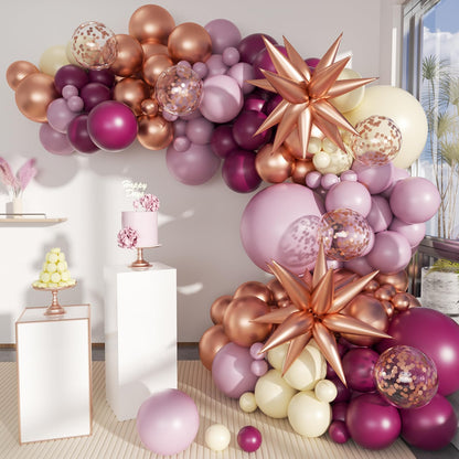 Boho Balloon Garland Arch Kit, 156Pcs Dusty Pink Pastel Brown Metallic Champagne Gold White Balloons for Wedding Baby Bridal Shower Engagement Anniversary Birthday Decorations
