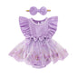 Baby Girl Clothes Newborn Summer Outfits Butterflies Embroidery Tulle Ruffle Sleeveless Infant Romper 0-18 Months