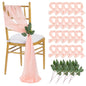QueenDream Light Blue Sashes Chair Aisle Decorations: 24 Pack Baby Shower Chair Cover 8FT Long Tulle Draping Fabric Wedding Reception Church