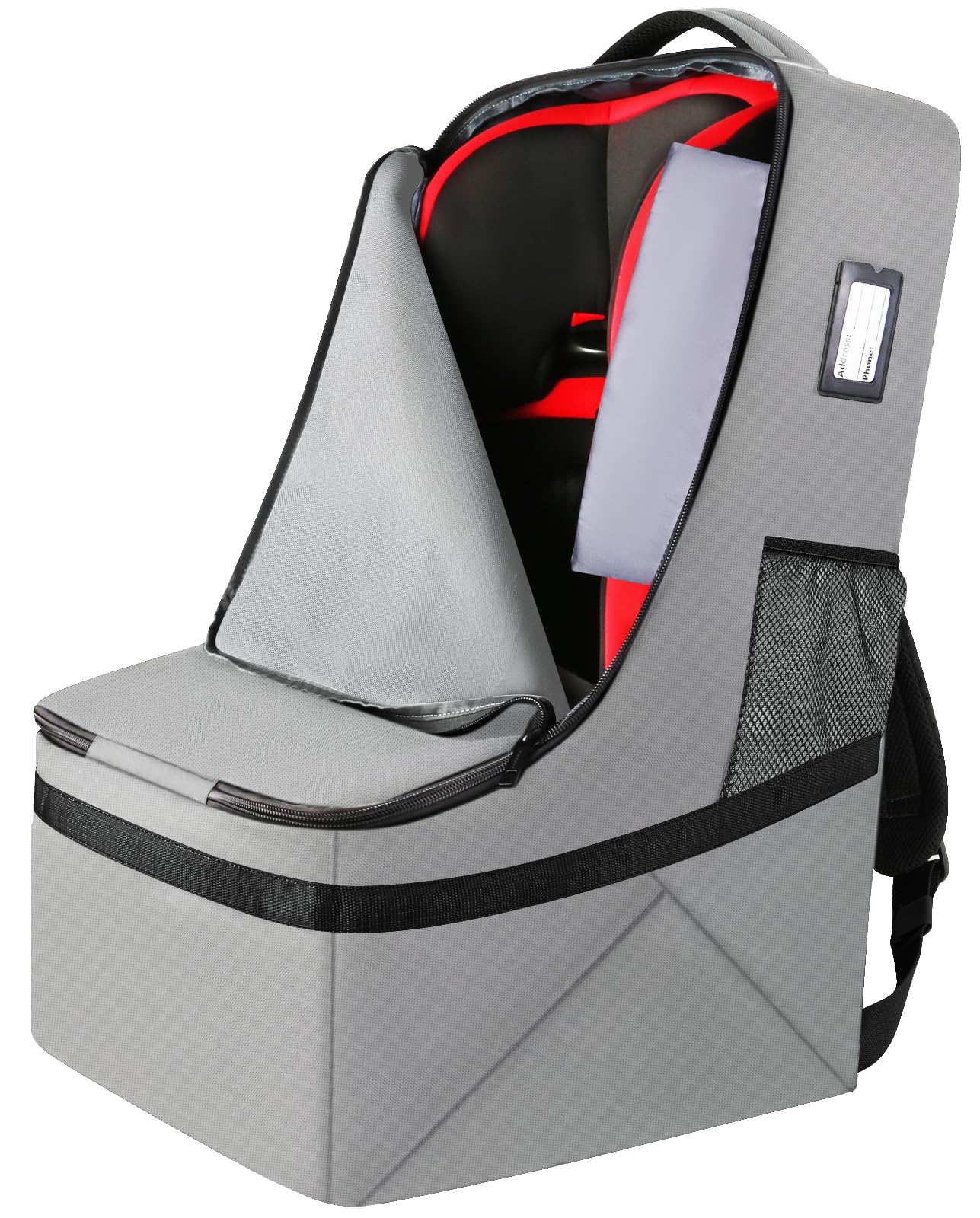 YOREPEK Padded Car Seat Travel Bag Backpack for Airplane, Heavy Duty Car Seat Bags for Air Travel, Carseat Cover for Airplane Travel with Shoulder Strap, Car Seats Carrier for Airport, Black