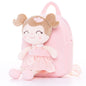 Gloveleya Toddler Backpack Baby Ballerina Girl Gifts Plush Curly Hair Ballet Backpack - Black Blonde 9 inches