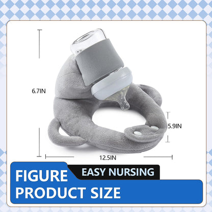 Baby Bottle Holder,Self Feeding Support Pad for Hands Free Bottle Feeding,Drying Rack Bottle (Grey)