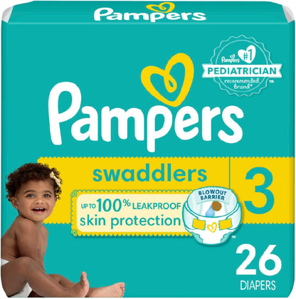 Pampers Baby Diapers - Swaddlers - Size 1, 198 Count, Ultra Absorbent Disposable Infant Diaper