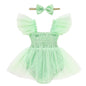 Baby Girl Clothes Infant Tulle Romper Ruffe Sleeveless Bodysuit Baby Girl Outfits Infant Girl Dress 0-18M