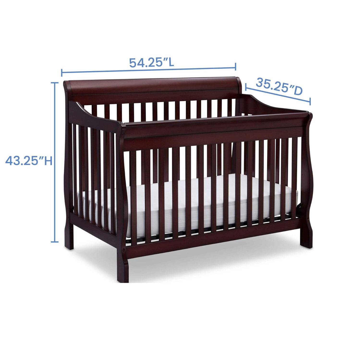 Delta Children Simmons Kids Carter 6-in-1 Convertible Crib - Greenguard Gold Certified, Black Ebony