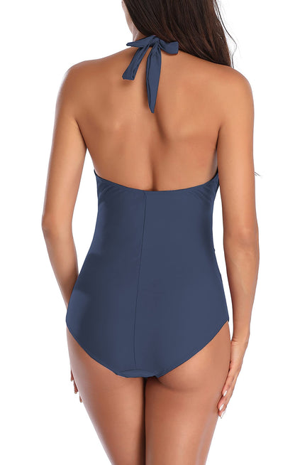EastElegant Maternity Swimsuits One Piece V-Neck Pregnancy Swimwear Halter Maternity Bikini