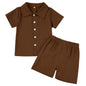 U·nikaka Baby Boys 2 Piece Summer Outfits Casual Toddler Short Sets Little Boys Button Down Shirts Tops and Shorts 2-6Y