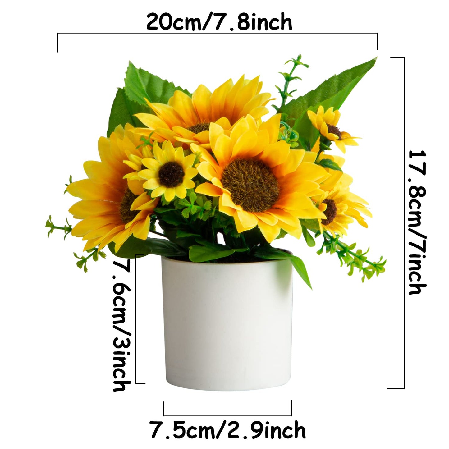 XONOR Artificial Flower Plants – Mini Fake Hydrangea Flowers in Pot for Home Decor Party Wedding Office Patio Table Desk Decoration, Set of 4, 3.3''(D) x 5.5''(H)