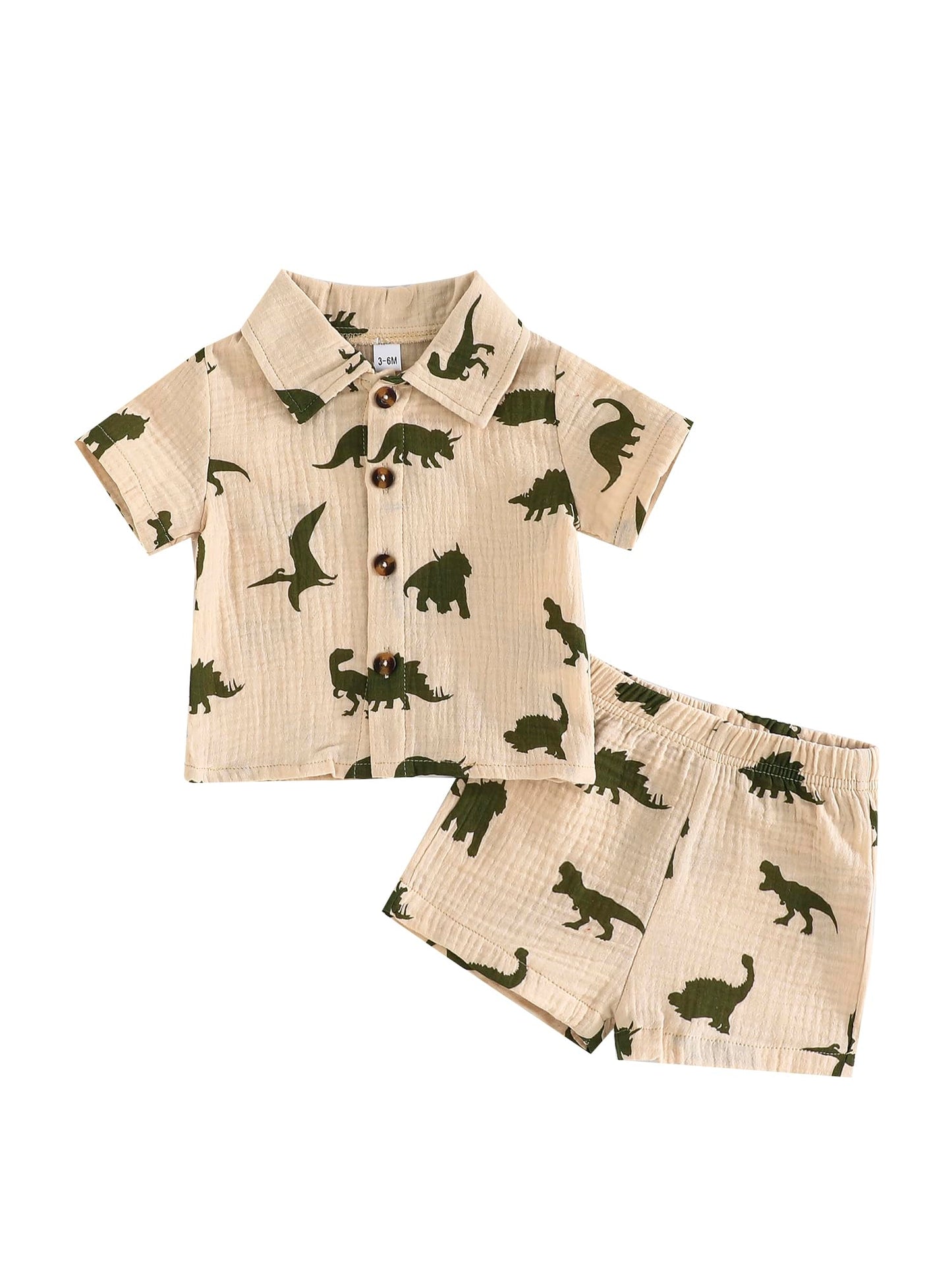 SUREPOCH Baby Boy Clothes Set Summer Toddler Short-Sleeve Shirt & Elastic Waist Shorts Set For Baby Boy Outfits