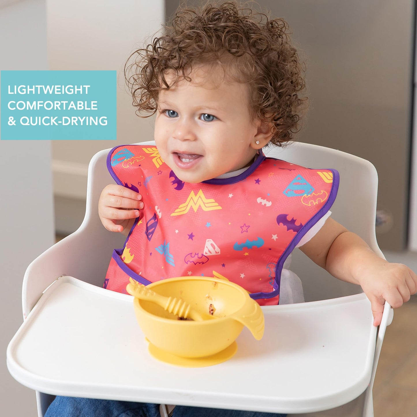 Bumkins Disney Bibs for Girl or Boy, SuperBib Baby and Toddler 6-24 Months, Essential Must Have for Eating, Feeding, Baby Led Weaning, Mess Saving Waterproof Soft Fabric, 3-pk Pooh Bear and Friends