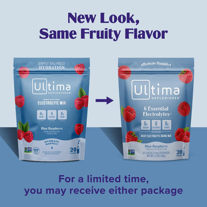 Ultima Replenisher Daily Electrolyte Powder Drink Mix – Tropical Variety, 20 Stickpacks – Hydration Packets with 6 Electrolytes and Minerals – Keto Friendly, Non-GMO and Sugar-Free