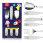 Lehoo Castle Kids Silverware Stainless Steel 6 Piece - Toddler Spoons and Forks Knife Set, Metal Kids Cutlery Set, Toddler Utensils Self Feeding (Dinosaur World)