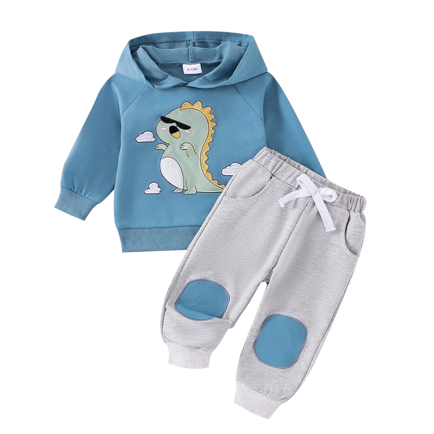 Infant Baby Boy Fall Winter Clothes Outfits Hooded Long Sweatshirt Pants Set Toddler Clothes 6 12 18 24 Months 2T