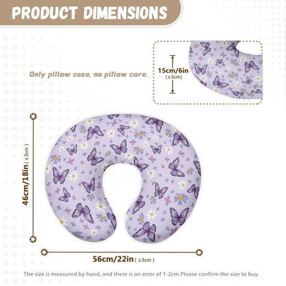 Butterfly Daisy Printed Nursing Pillow Cover for Infant, Soft Breathable Nursery Bottle Breast Feeding Pillow Slipcover for Breastfeeding Moms, Fits 22in*18in Pillow