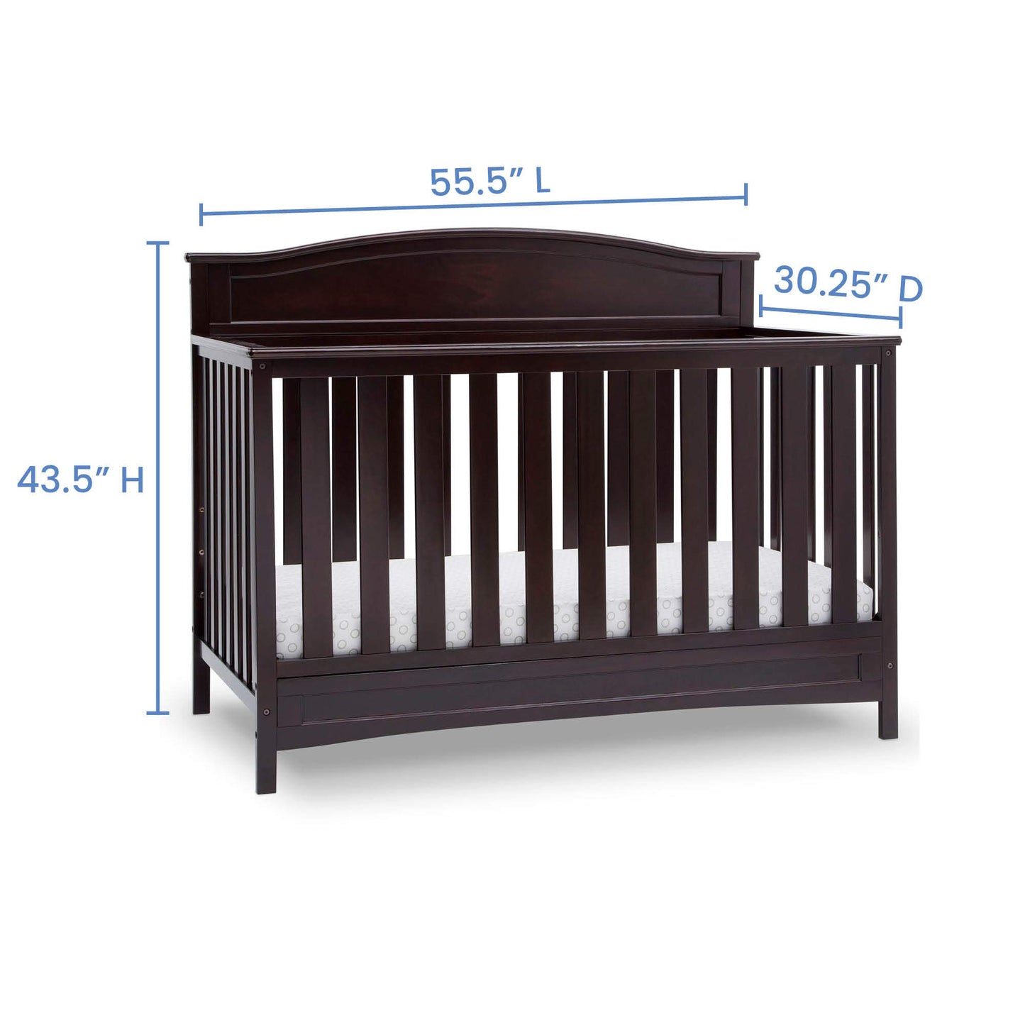Delta Children Emery 4-in-1 Convertible Baby Crib - Greenguard Gold Certified, White