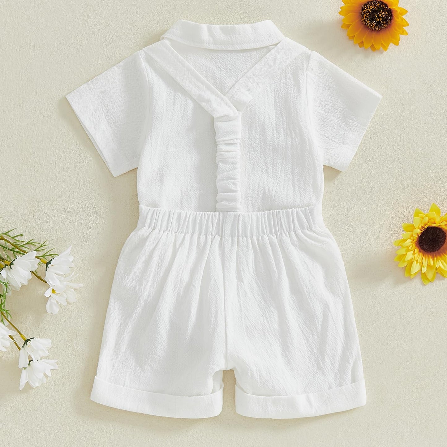 GOOCHEER Newborn Baby Boy Gentleman Outfit Suit Short Sleeve Bowtie Romper Jumpsuit Suspender Shorts Set Summer Dress Clothes