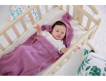 XMWEALTHY Newborn Baby Wrap Swaddle Blanket Knit Sleeping Bag Receiving Blankets Stroller Wrap for Baby(Dark Gray) (0-6 Month)
