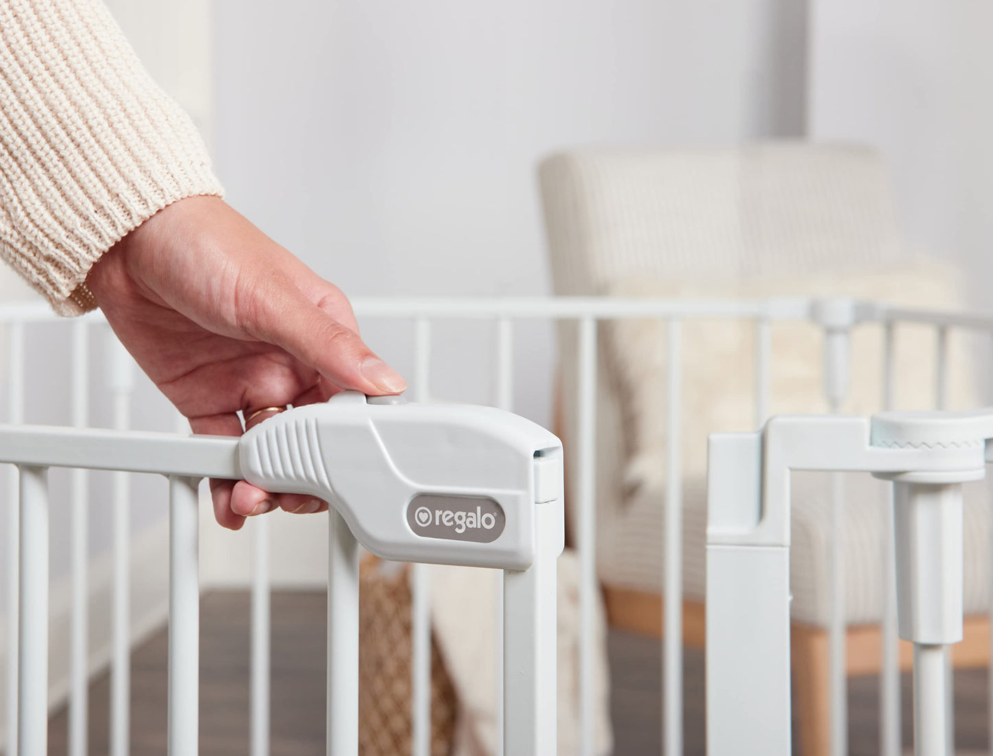Regalo 192-Inch Super Wide Adjustable Baby Gate and Play Yard, Black, 4-in-1, Bonus Kit, Includes 4 Count (Pack of 1) of Wall Mounts