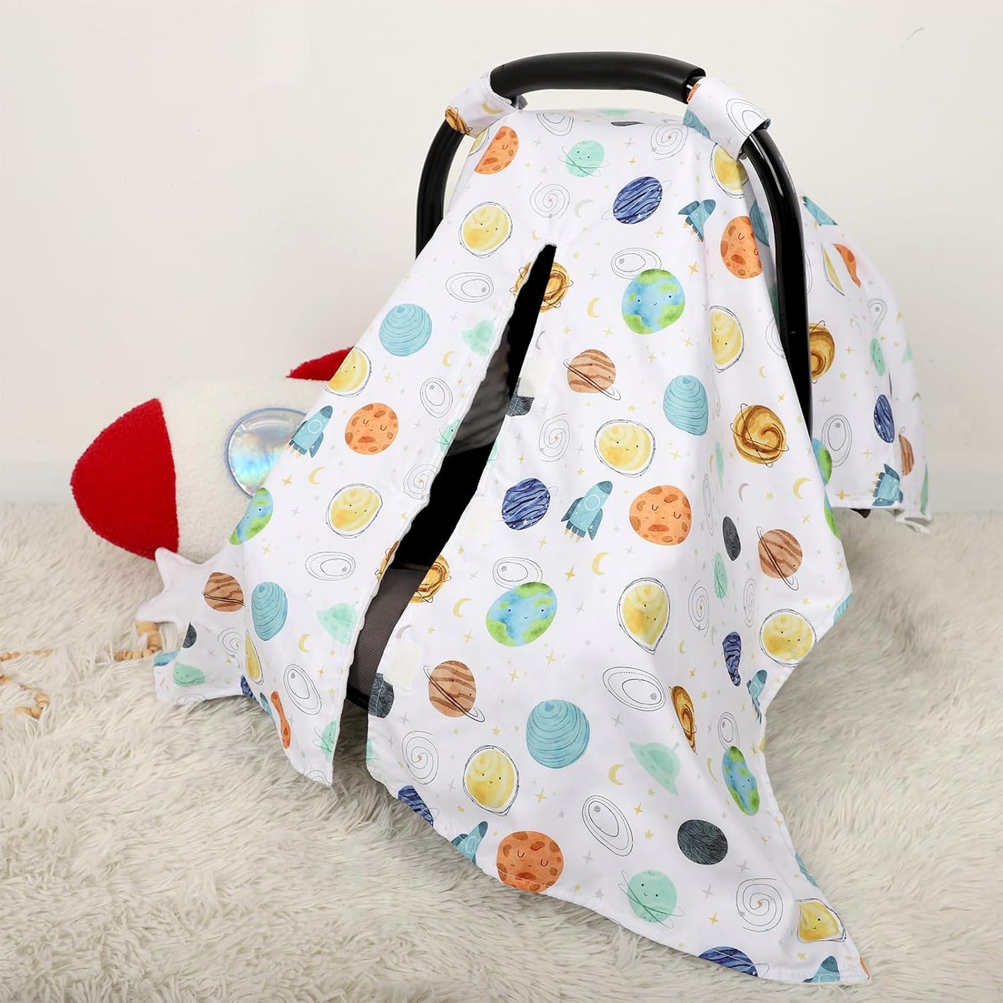 ManFaiSky Car Seat Cover Baby, Soft Carseat Covers Baby Girl, Multi-Use Nursing Cover & Infant Carseat Canopy, Pink