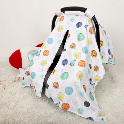 ManFaiSky Car Seat Cover Baby, Soft Carseat Covers Baby Girl, Multi-Use Nursing Cover & Infant Carseat Canopy, Pink