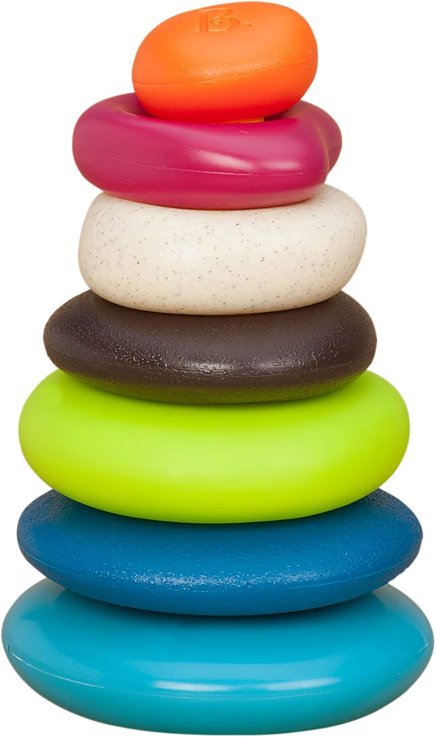 B. toys – Sensory Baby Toys – Soft Baby Blocks – Stacking Drip Cups – Numbers, Shapes & Animals – 6 Months + – Stackin' Squishies