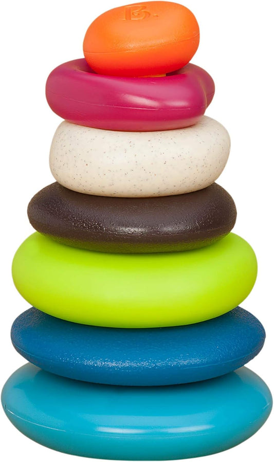 B. toys – Sensory Baby Toys – Soft Baby Blocks – Stacking Drip Cups – Numbers, Shapes & Animals – 6 Months + – Stackin' Squishies