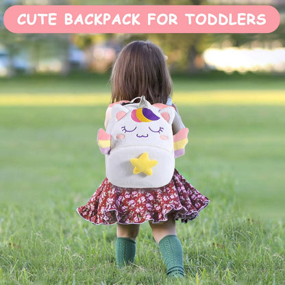 VASCHY Toddler Backpack, Baby Boys and Girls Cute Plush Animal Small Daycare Backpack for Baby Little Kids Yellow Cat