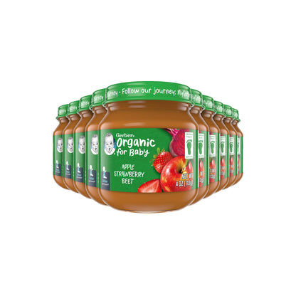 Gerber Stage 1 Baby Food, Organic Butternut Squash Jar, Baby Puree, Non-GMO, Vegetable, Puree Jars Glass, 10-pack