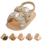CoKate Baby Girls Sandals Ruffle Bowknot Premium Soft Sole Anti-Slip Open Toe Breathable Summer Outdoor First Walker Shoes Baby Sandals 0-3 months girls