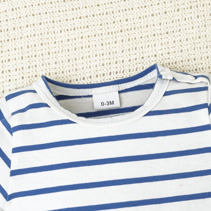 Baby Boy Clothes Infant Summer Outfits Short Sleeve Striped Romper Cute Cartoon Dog Overall Pants Set 2pcs 0-18 Months