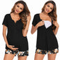 Ekouaer Women's Maternity Nursing Pajama Sets Short Sleeve Postpartum Pajamas Breastfeeding Pregnancy Clothes
