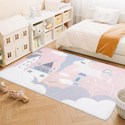 ABREEZE Kids Rug Play Mat Ultra Soft Rugs for Bedroom, 3.3'x5' Non Slip Cartoon Children Nursery Rug Area Rug Kids Carpet for Bedroom Decor Playroom Living Room