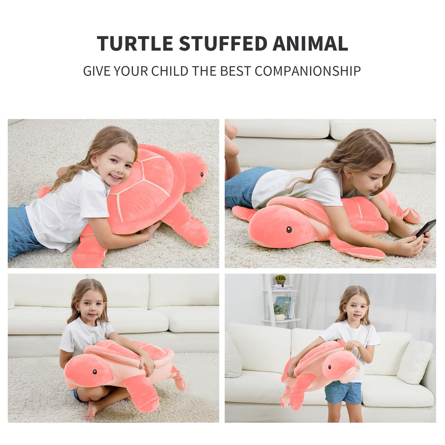 28 inch Big Green Sea Turtle Stuffed Animals Giant Soft Plush Toys, Large Ocean Turtle Plushies Body Pillow, Gifts for Kid Boys, Girls, Girlfriend, Birthday, Easter