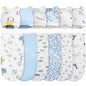 Ramede 6 Pack Baby Swaddle Blanket with Hats Sleep Swaddle for 0-3 Months Newborn Sacks Soft Cotton Wearable for Boy Girl