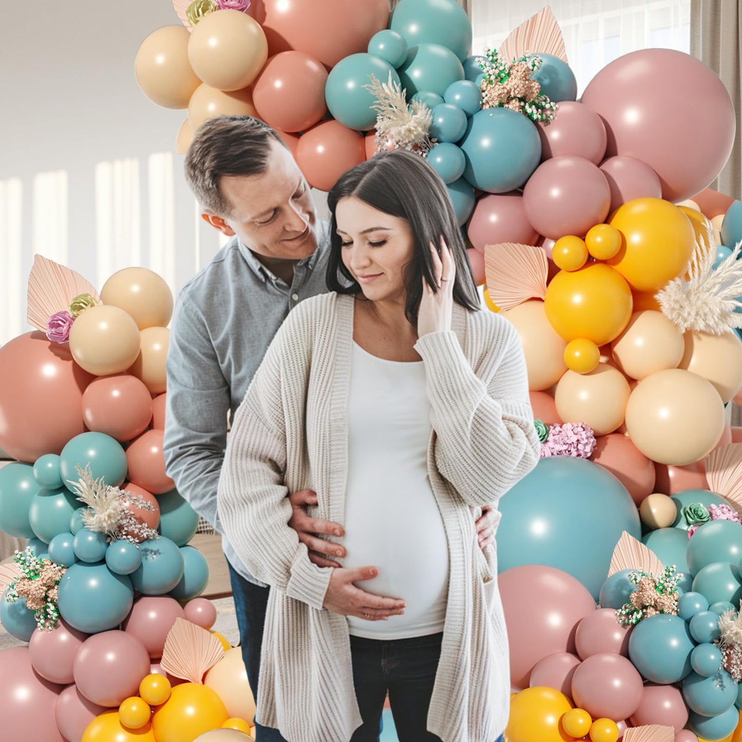 Dusty Pink Brown Balloon Arch Kit, Double Stuffed Blush Brown Cream Beige Nude Tan Pink Balloons Boho Balloon Garland Kit for Birthday Baby Shower Wedding Bridal Shower Gender Reveal Party Decoration