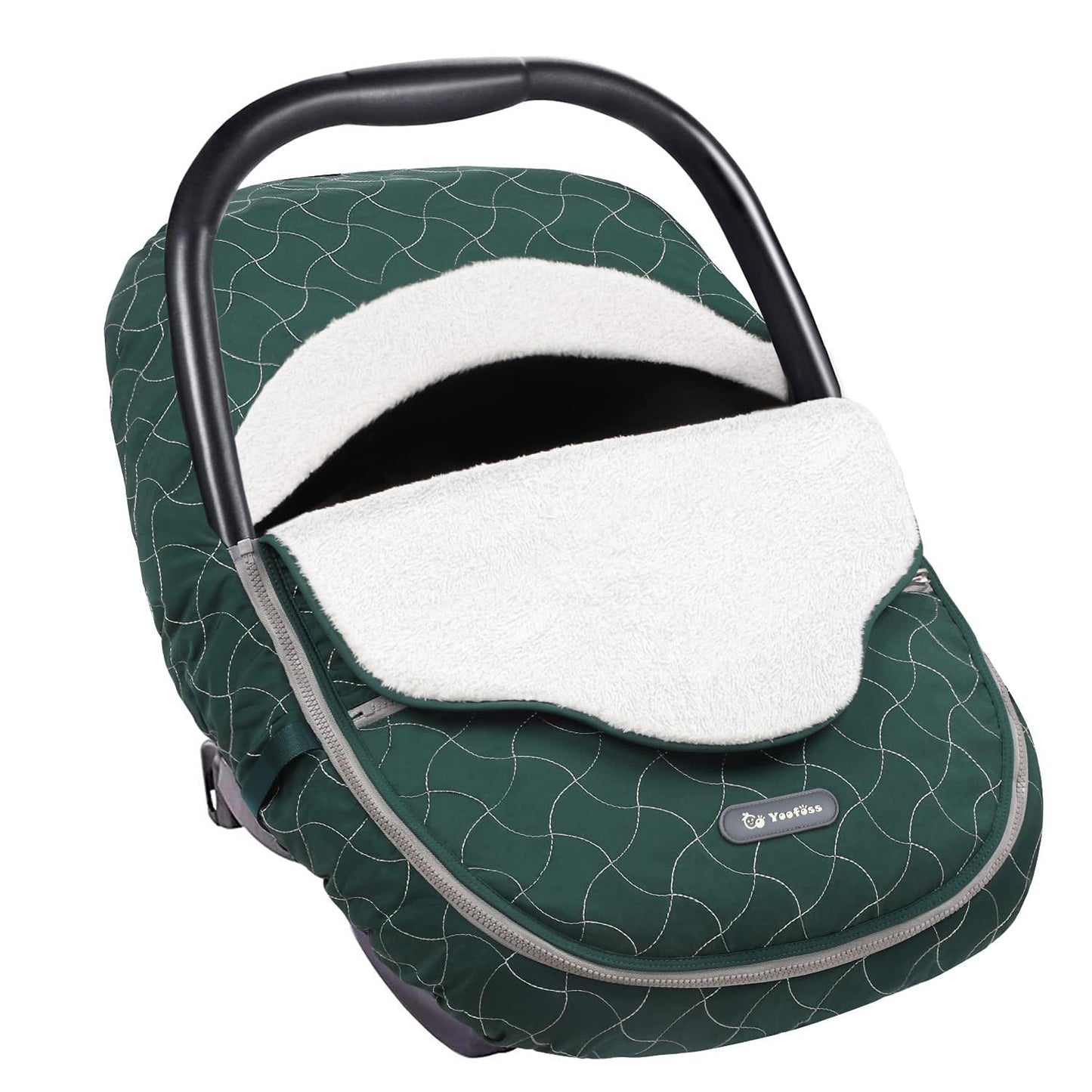 Yoofoss Baby Car Seat Cover Winter Carseat Canopies Cover to Protect Baby from Cold Wind, Super Warm Plush Fleece Baby Carrier Cover for Infant Boys Girls (Pink)