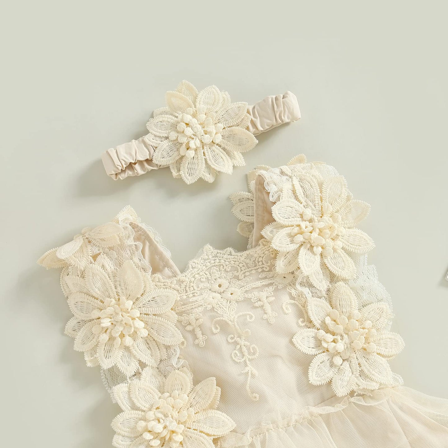 Mubineo Baby Girl Summer Clothes Lace Romper Skirt Dress Princess Outfits Sleeveless Flower Newborn Outfit