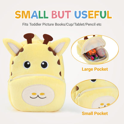 MICHLEY Toddler Backpack Plush Animal SchoolBag Cartoon Girls Travel Bag Mini Baby Daypack for Kids Kindergarten Pre School Bags, Cow