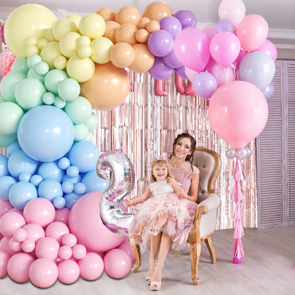 155Pcs Sage Green White Gold Balloon Garland Arch Kit with Gold Confetti Balloons for Graduation Baby Shower Decor Happy Birthday Party Wedding Jungle Decorations