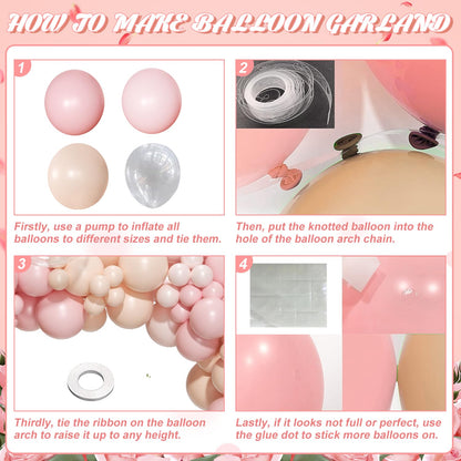 Pink Balloon Arch Kit 126 Pcs Light Pastel Pink Sand Balloon Garland Kit Include Macaron Balloons for Wedding Birthday Baby Shower Gender Reveal Decorations