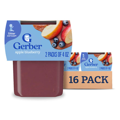 Gerber 2nd Foods Banana Blackberry Blueberry 4 Ounce Tubs, 2 Count (Pack of 8)