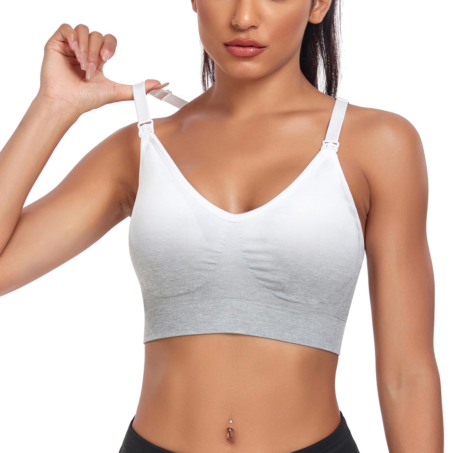 Suekaphin 3 Pack Sports Nursing Bra for Breastfeeding Supportive Bralette Pregnancy Maternity Wirefree Support for Women